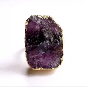 Amethyst nugget cocktail dinner ring